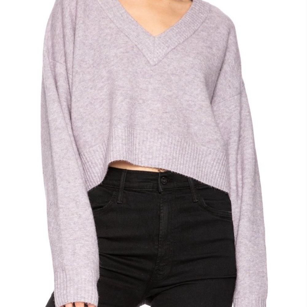 3.1 Phillip Lim Women’s Lofty V-Neck Cropped Sweater in Lavender